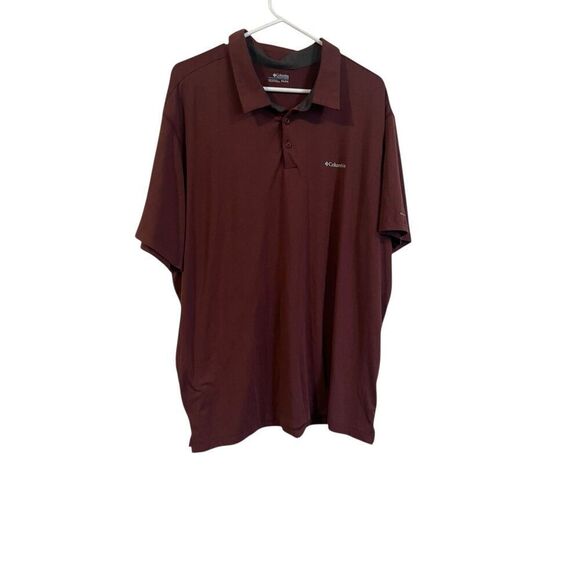 Columbia Mens Dark Brown Omni-Wick Collared Short Sleeve Polo Shirt Size 2XL - Picture 1 of 15